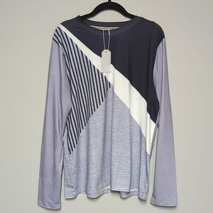 NWT Exclusive Blue and White Long Sleeve Blouse